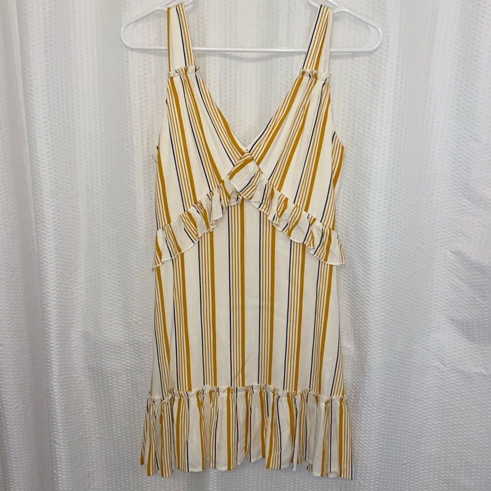 Altar’d State Dress | yellow, white, & navy